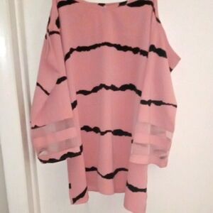 Pink and Black Striped Top